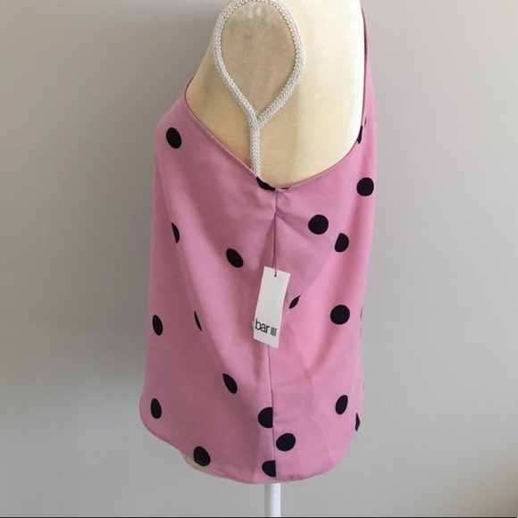 NWT Bar III Pink Midnight Dot One Shoulder Blouse - Picture 4 of 9